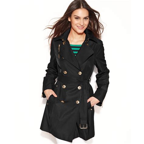 michael kors trenchcoat damen|michael kors belted raincoat.